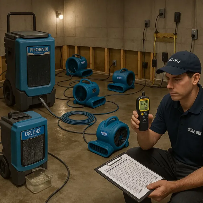 Structural Drying and Dehumidification process in Daleville, IN